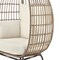 Manhattan Comfort Spezia Freestanding Steel and Rattan Outdoor Egg Chair with Cushions in Cream OD-HC002-CR - alternate 6